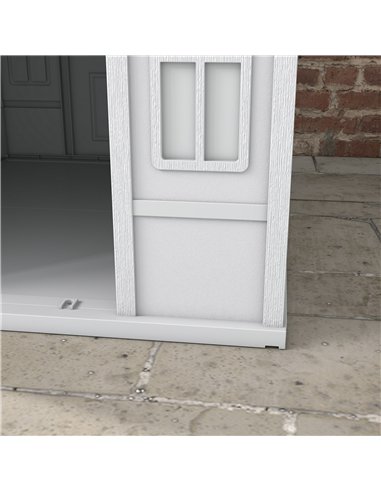 PawHut Plastic Weather-Resistant Dog House, for Indoors and Outdoors, Large Dogs - Grey