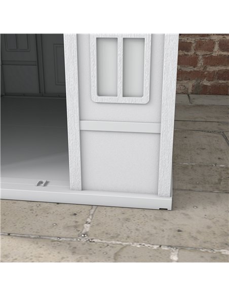 PawHut Plastic Weather-Resistant Dog House, for Indoors and Outdoors, Large Dogs - Grey - pic 142039 | FastDaddyshop