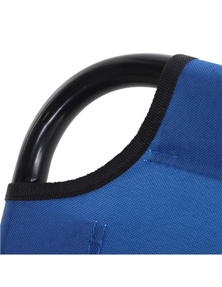 Outsunny Portable Folding Sun Lounger with 5-Position Adjustable Backrest, Blue - pic 14204 | FastDaddyshop