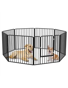 PawHut 80cm 8 Panels Heavy Duty Dog Pen, Pet Playpen for Indoors, Outdoors, Small, Medium Dogs