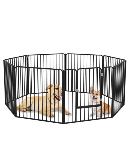 PawHut 80cm 8 Panels Heavy Duty Dog Pen, Pet Playpen for Indoors, Outdoors, Small, Medium Dogs - pic 142040 | FastDaddyshop