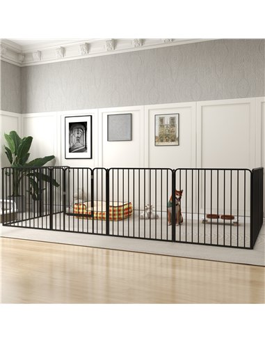 PawHut 80cm 8 Panels Heavy Duty Dog Pen, Pet Playpen for Indoors, Outdoors, Small, Medium Dogs