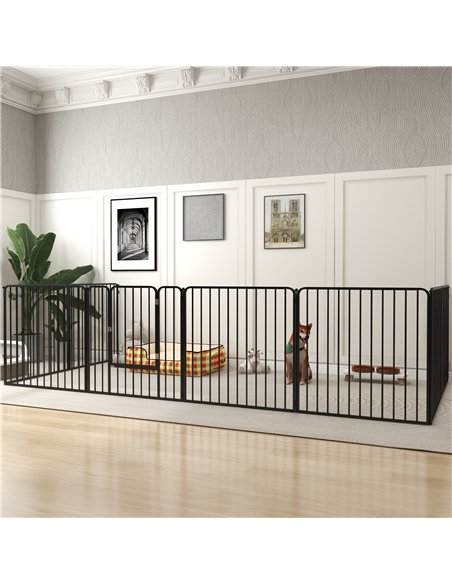 PawHut 80cm 8 Panels Heavy Duty Dog Pen, Pet Playpen for Indoors, Outdoors, Small, Medium Dogs - pic 142041 | FastDaddyshop