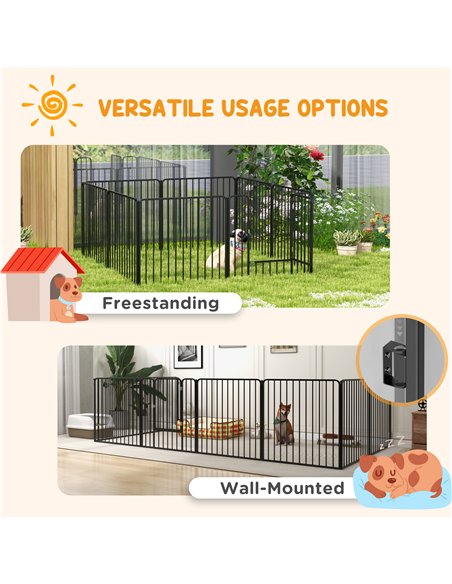 PawHut 80cm 8 Panels Heavy Duty Dog Pen, Pet Playpen for Indoors, Outdoors, Small, Medium Dogs - pic 142045 | FastDaddyshop