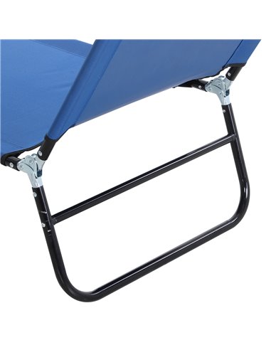 Outsunny Portable Folding Sun Lounger with 5-Position Adjustable Backrest, Blue