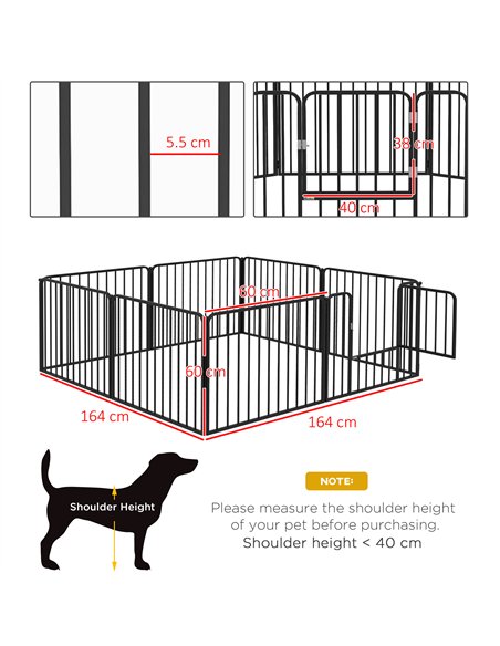PawHut 60cm 8 Panels Heavy Duty Dog Pen, Pet Playpen for Indoors, Outdoors, Small Dogs - pic 142051 | FastDaddyshop