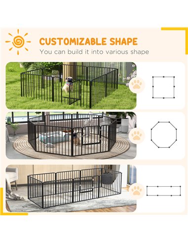 PawHut 60cm 8 Panels Heavy Duty Dog Pen, Pet Playpen for Indoors, Outdoors, Small Dogs