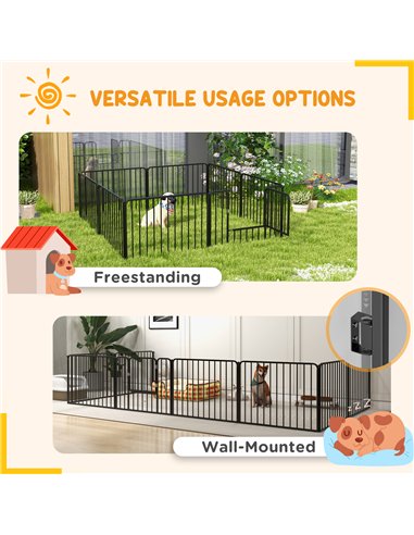 PawHut 60cm 8 Panels Heavy Duty Dog Pen, Pet Playpen for Indoors, Outdoors, Small Dogs