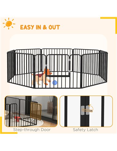 PawHut 60cm 8 Panels Heavy Duty Dog Pen, Pet Playpen for Indoors, Outdoors, Small Dogs