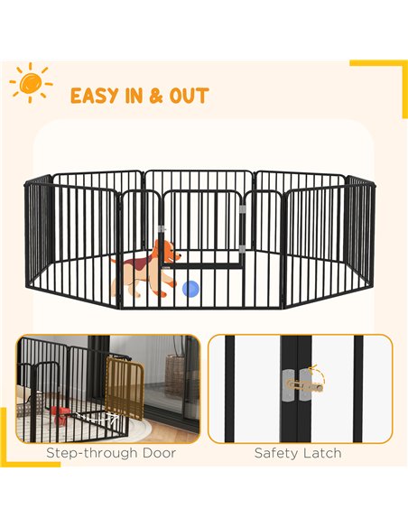 PawHut 60cm 8 Panels Heavy Duty Dog Pen, Pet Playpen for Indoors, Outdoors, Small Dogs - pic 142055 | FastDaddyshop