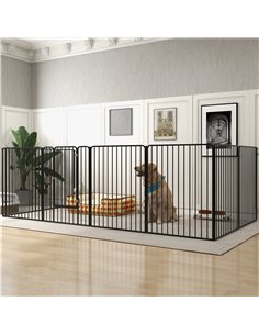 PawHut 100cm 8 Panels Heavy Duty Dog Pen, Pet Playpen for Indoors, Outdoors, Small, Medium, Large Dogs 2