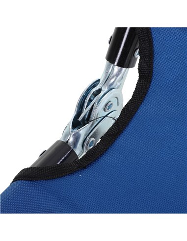 Outsunny Portable Folding Sun Lounger with 5-Position Adjustable Backrest, Blue