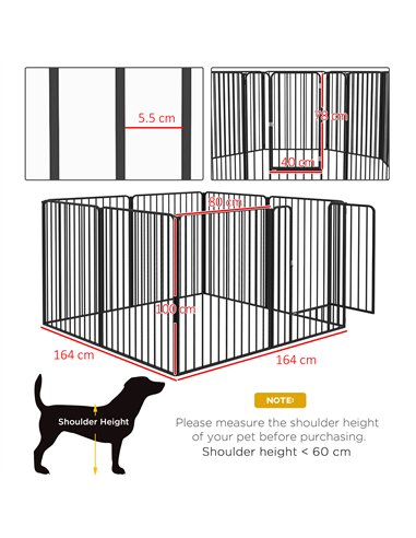 PawHut 100cm 8 Panels Heavy Duty Dog Pen, Pet Playpen for Indoors, Outdoors, Small, Medium, Large Dogs