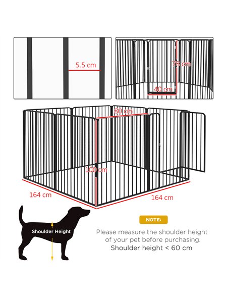 PawHut 100cm 8 Panels Heavy Duty Dog Pen, Pet Playpen for Indoors, Outdoors, Small, Medium, Large Dogs - pic 142060 | FastDaddyshop