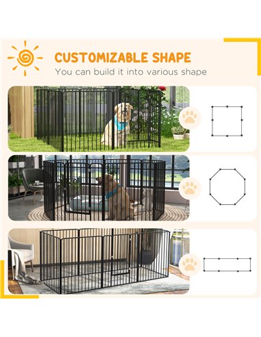 PawHut 100cm 8 Panels Heavy Duty Dog Pen, Pet Playpen for Indoors, Outdoors, Small, Medium, Large Dogs