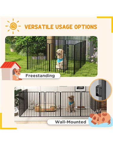 PawHut 100cm 8 Panels Heavy Duty Dog Pen, Pet Playpen for Indoors, Outdoors, Small, Medium, Large Dogs