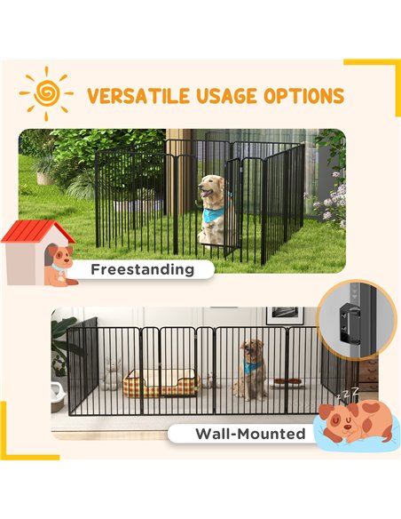 PawHut 100cm 8 Panels Heavy Duty Dog Pen, Pet Playpen for Indoors, Outdoors, Small, Medium, Large Dogs - pic 142063 | FastDaddyshop