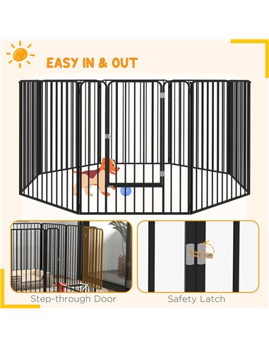 PawHut 100cm 8 Panels Heavy Duty Dog Pen, Pet Playpen for Indoors, Outdoors, Small, Medium, Large Dogs