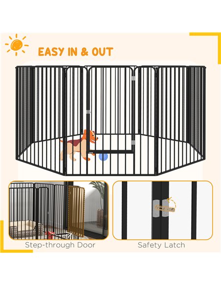 PawHut 100cm 8 Panels Heavy Duty Dog Pen, Pet Playpen for Indoors, Outdoors, Small, Medium, Large Dogs - pic 142064 | FastDaddyshop