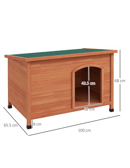 PawHut Wooden Dog Kennel, Outdoor Pet House, with Removable Floor, Openable Roof, Water-Resistant Paint - Natural Wood Tone - pic 142078 | FastDaddyshop