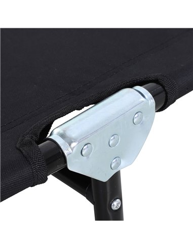Outsunny Portable Folding Sun Lounger with 5-Position Adjustable Backrest, Black