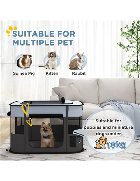 PawHut Foldable Dog Pen with Storage Bag for Indoor/Outdoor Use - Grey - pic 142133 | FastDaddyshop