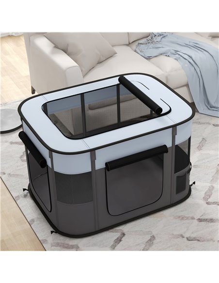 PawHut Foldable Dog Pen with Storage Bag for Indoor/Outdoor Use - Grey - pic 142137 | FastDaddyshop