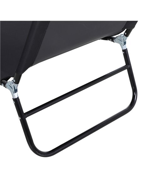 Outsunny Portable Folding Sun Lounger with 5-Position Adjustable Backrest, Black - pic 14214 | FastDaddyshop