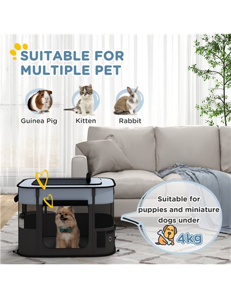 PawHut Foldable Dog Pen with Storage Bag for Indoor/Outdoor Use, Portable Pet playpen, with Ground Stakes - Grey - pic 142151 | FastDaddyshop