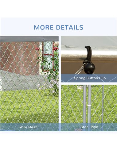 PawHut Dog Kennel and Run with Lockable Door, for Garden, Patio, Terrace, Large Dogs, 2.1 x 1.85 x 1.5m