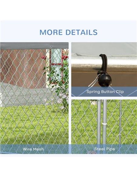 PawHut Dog Kennel and Run with Lockable Door, for Garden, Patio, Terrace, Large Dogs, 2.1 x 1.85 x 1.5m - pic 142182 | FastDaddyshop