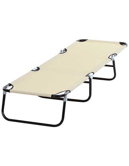 Outsunny Portable Folding Sun Lounger with 5-Position Adjustable Backrest, Beige - pic 14220 | FastDaddyshop