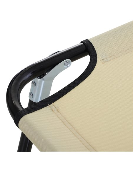 Outsunny Portable Folding Sun Lounger with 5-Position Adjustable Backrest, Beige - pic 14221 | FastDaddyshop