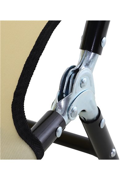 Outsunny Portable Folding Sun Lounger with 5-Position Adjustable Backrest, Beige - pic 14222 | FastDaddyshop