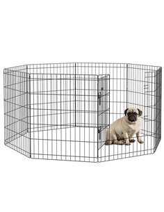 PawHut 8 Panel DIY Dog Pen with Door, for Dogs, Small Animals, Indoor/Outdoor Use, 76cm High