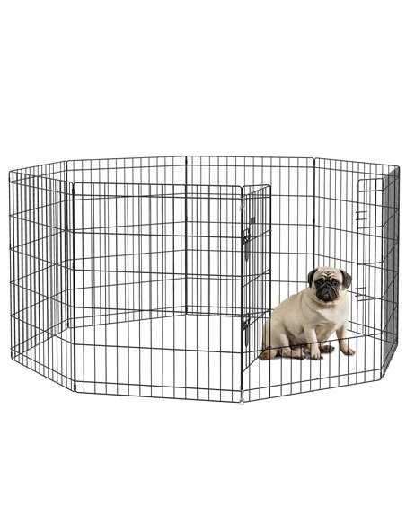 PawHut 8 Panel DIY Dog Pen with Door, for Dogs, Small Animals, Indoor/Outdoor Use, 76cm High - pic 142238 | FastDaddyshop