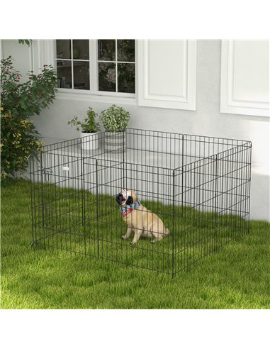 PawHut 8 Panel DIY Dog Pen with Door, for Dogs, Small Animals, Indoor/Outdoor Use, 76cm High