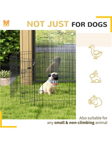 PawHut 8 Panel DIY Dog Pen with Door, for Dogs, Small Animals, Indoor/Outdoor Use, 76cm High