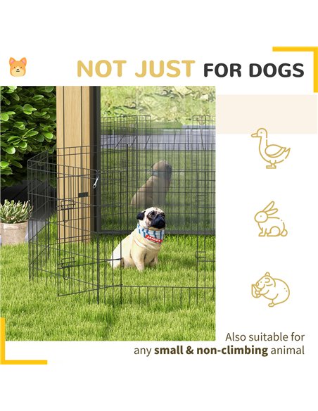 PawHut 8 Panel DIY Dog Pen with Door, for Dogs, Small Animals, Indoor/Outdoor Use, 76cm High - pic 142242 | FastDaddyshop