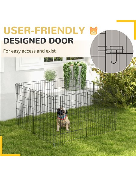 PawHut 8 Panel DIY Dog Pen with Door, for Dogs, Small Animals, Indoor/Outdoor Use, 76cm High - pic 142244 | FastDaddyshop