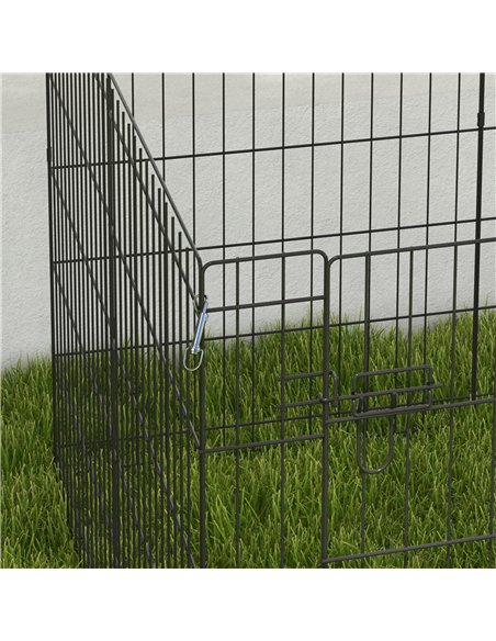 PawHut 8 Panel DIY Dog Pen with Door, for Dogs, Small Animals, Indoor/Outdoor Use, 76cm High - pic 142246 | FastDaddyshop