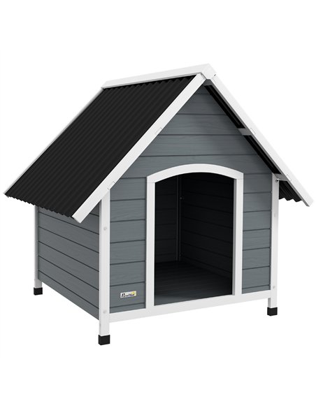 PawHut Outdoor Dog Kennel, Wooden Dog House, with Removable Floor, Anti-Corrosion Wood, for Large Dogs, 106.5H x 110W x 98Dcm - pic 142247 | FastDaddyshop