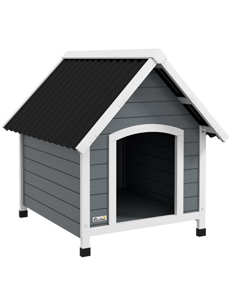 PawHut Outdoor Dog Kennel, Wooden Dog House, with Removable Floor, Anti-Corrosion Wood, for Medium Dogs,  82H x 75W x 88Dcm - pic 142256 | FastDaddyshop