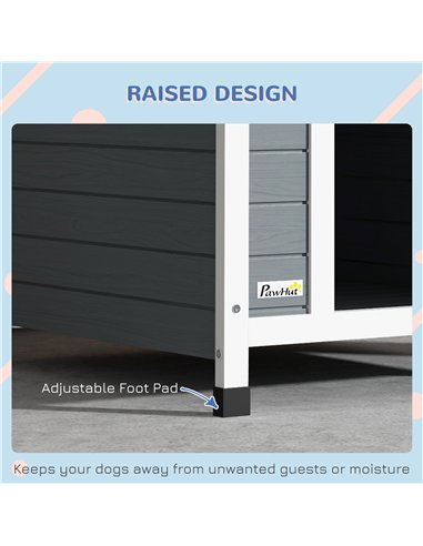 PawHut Outdoor Dog Kennel, Wooden Dog House, with Removable Floor, Anti-Corrosion Wood, for Medium Dogs,  82H x 75W x 88Dcm