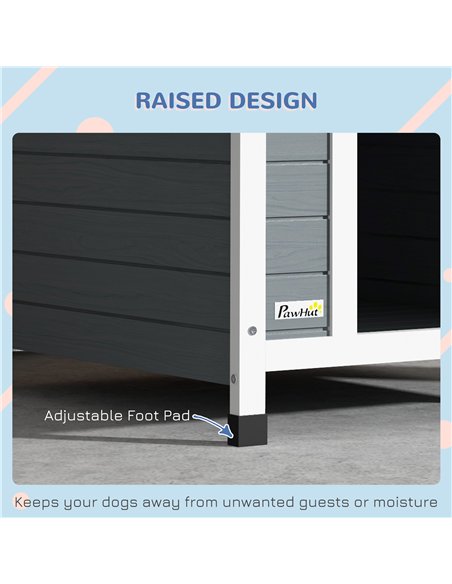 PawHut Outdoor Dog Kennel, Wooden Dog House, with Removable Floor, Anti-Corrosion Wood, for Medium Dogs,  82H x 75W x 88Dcm - pic 142262 | FastDaddyshop