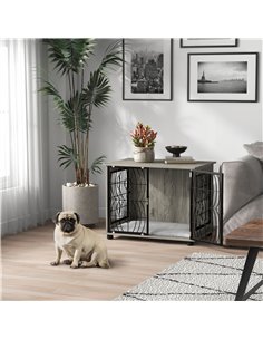 PawHut Indoor Dog Crate Furniture End Table w/ Plush Washable Cushion, Lockable Door, for Medium Dogs 2