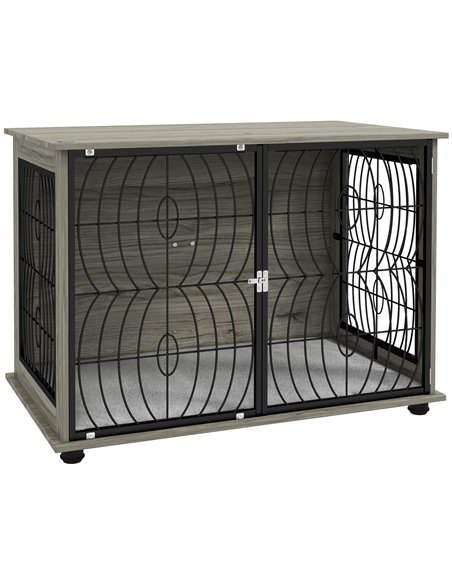 PawHut Dog Crate Furniture End Table w/ Plush Washable Cushion, Lockable Door, for Large Dogs - pic 142274 | FastDaddyshop