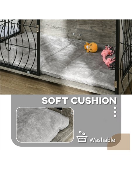 PawHut Dog Crate Furniture End Table w/ Plush Washable Cushion, Lockable Door, for Large Dogs - pic 142279 | FastDaddyshop