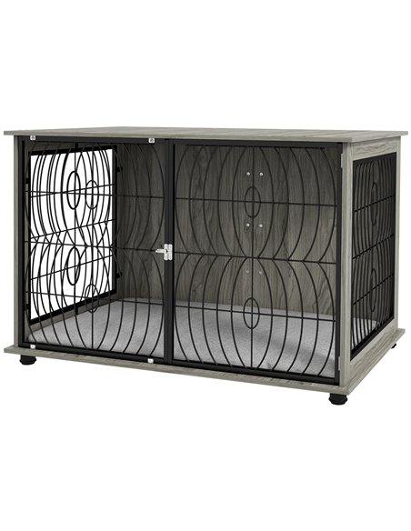 PawHut Dog Crate Furniture End Table w/ Plush Washable Cushion, Lockable Door, for Extra Large Dogs - pic 142292 | FastDaddyshop