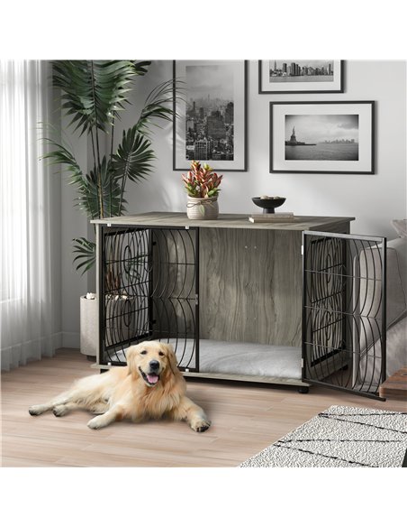 PawHut Dog Crate Furniture End Table w/ Plush Washable Cushion, Lockable Door, for Extra Large Dogs - pic 142293 | FastDaddyshop